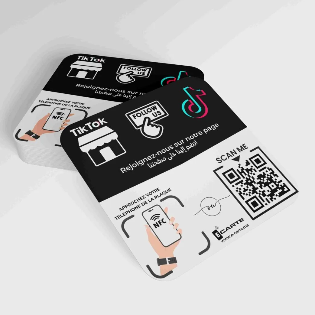 Plaque NFC TikTok personnalisée pour accéder au profil sans contact