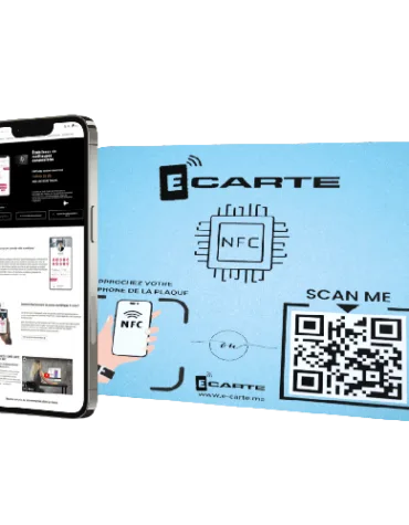 Plaque carte de visite NFC et QR personnalisée pour entreprise