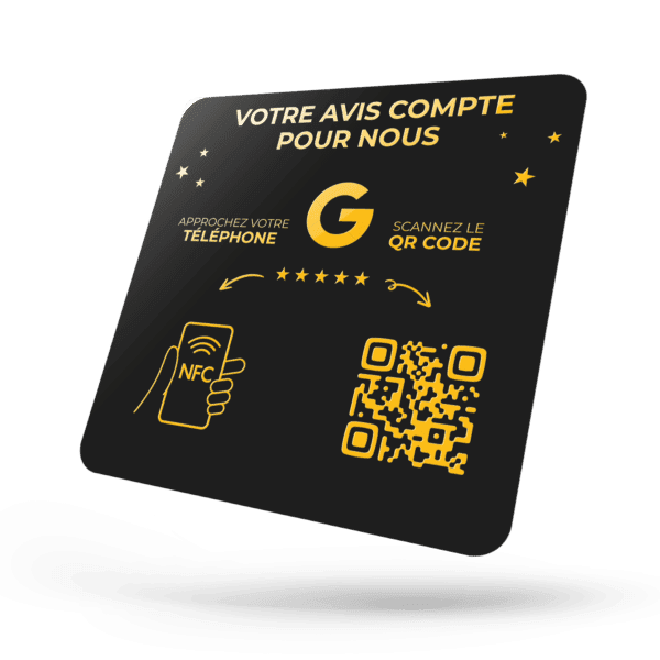 Plaque Avis Google NFC Noir 2 Plaque Avis Google NFC Noir – Image 2