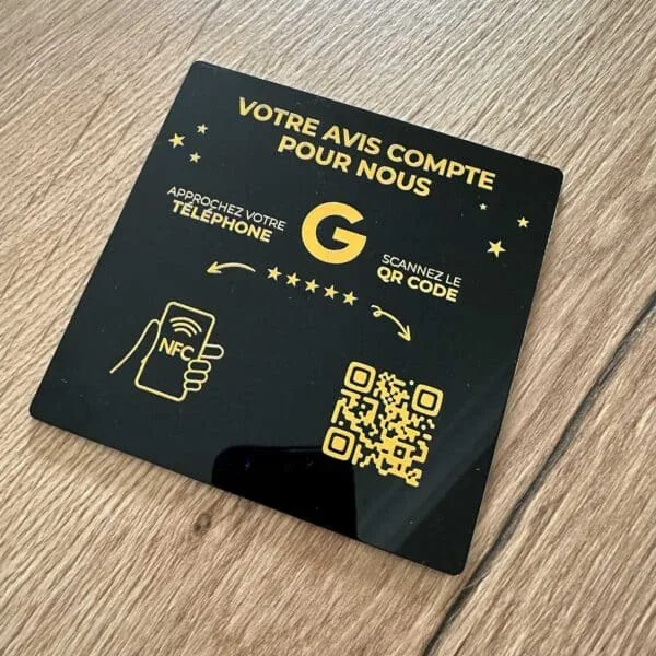 Plaque Avis Google NFC Noir