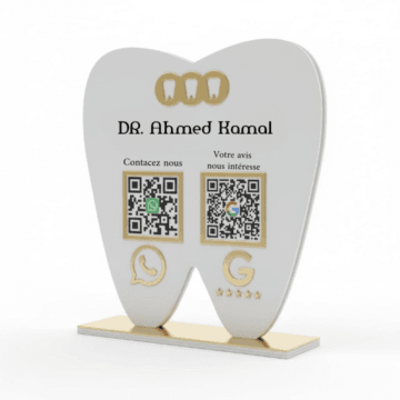 Panneau QR Code 3D dentiste personnalisé