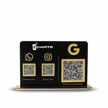 Panneau QR Code 3D noir doré personnalisé