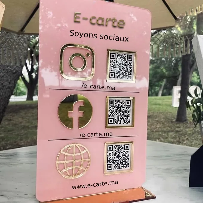 Panneau QR Code 3D Réseaux sociaux personnalisé