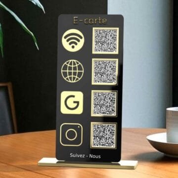 Panneau QR Code 3D quatre liens personnalisé
