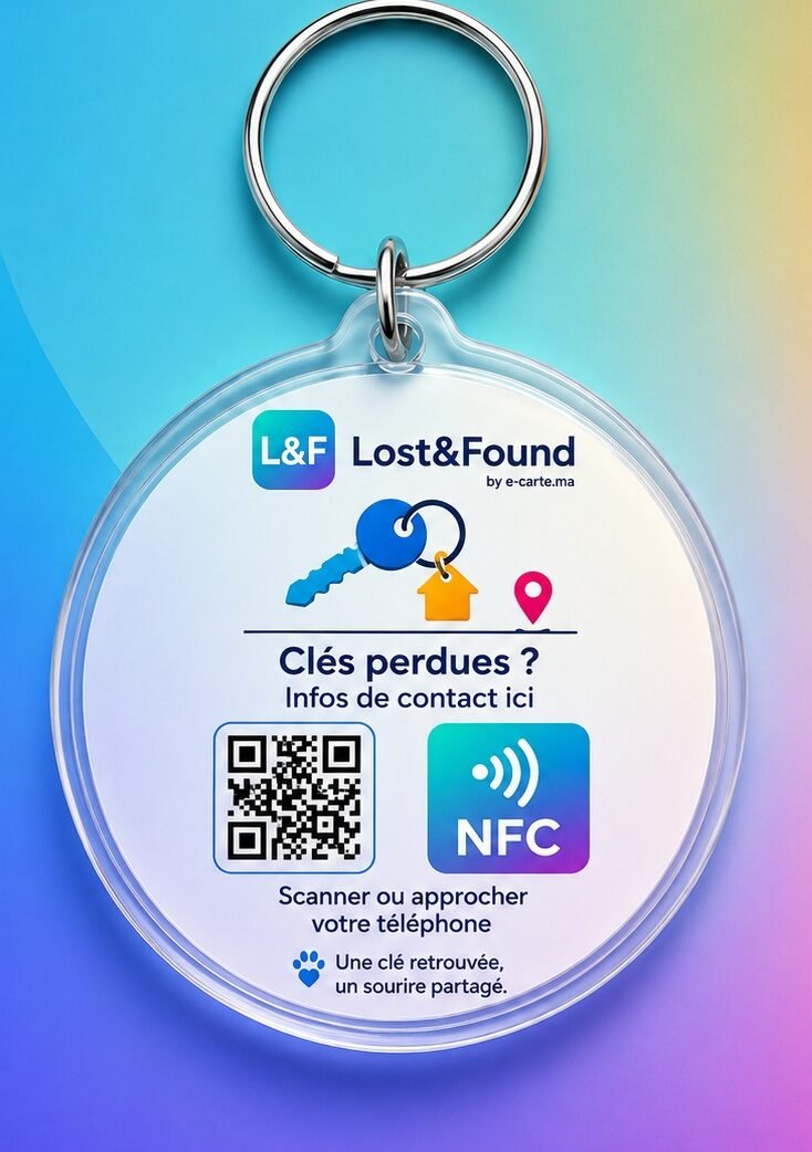 Porte-clé Clés nfc qr