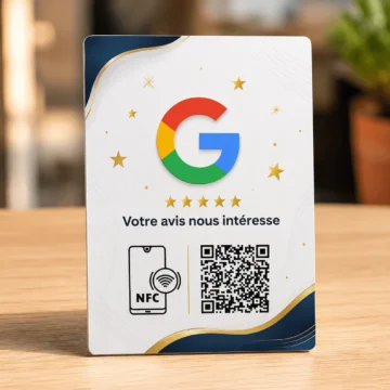 Plaques NFC 1 Plaque chevalier Avis Google NFC QR