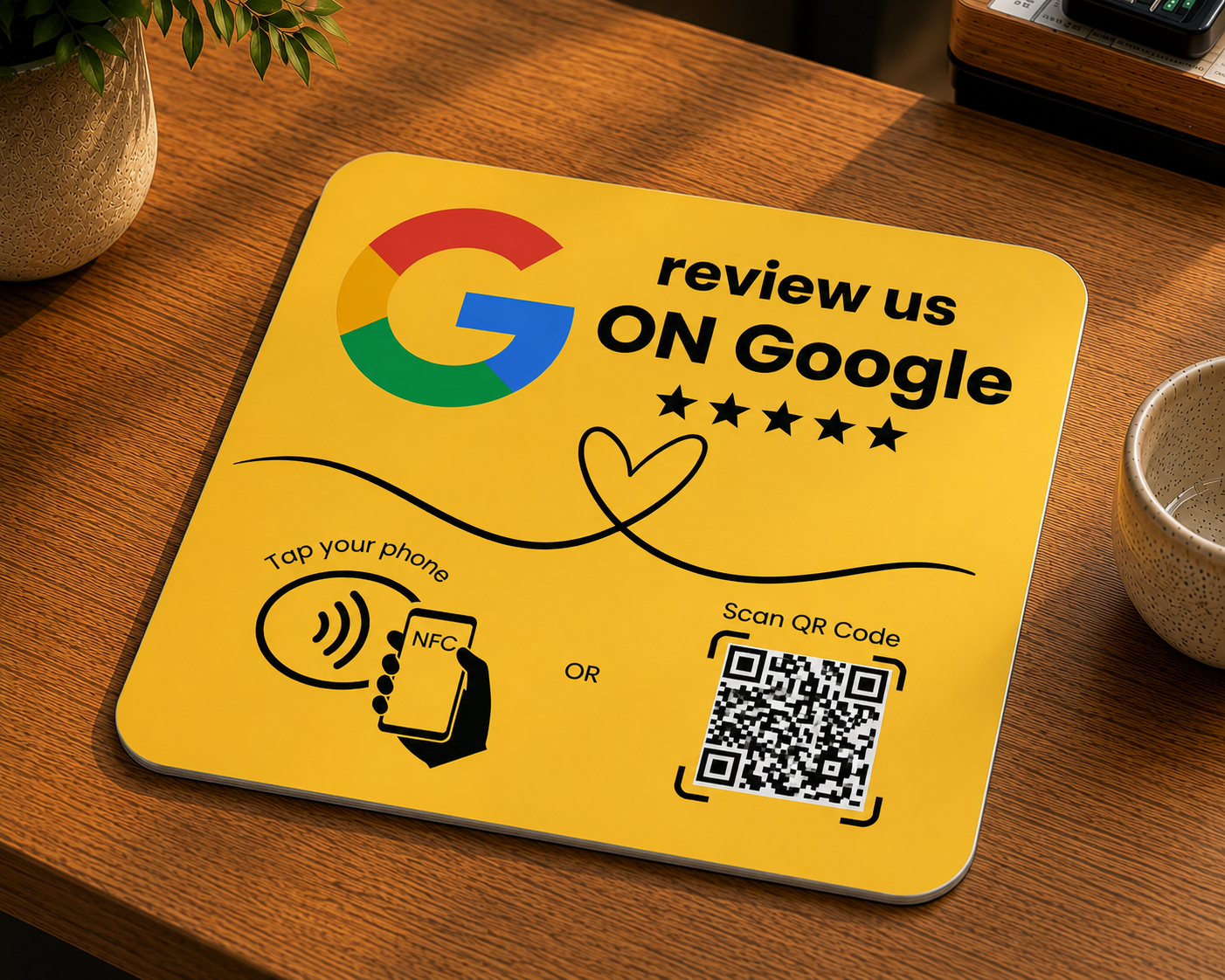 Plaque NFC & code QR Avis Google (Anglais) 1 Plaque NFC & code QR Avis Google (Anglais)