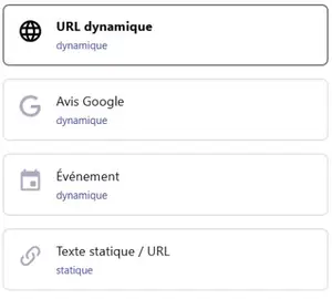 Générateur de QR Code professionnel et dynamique 14 Choix du type de QR code dynamique ou statique sur my.e-carte.ma